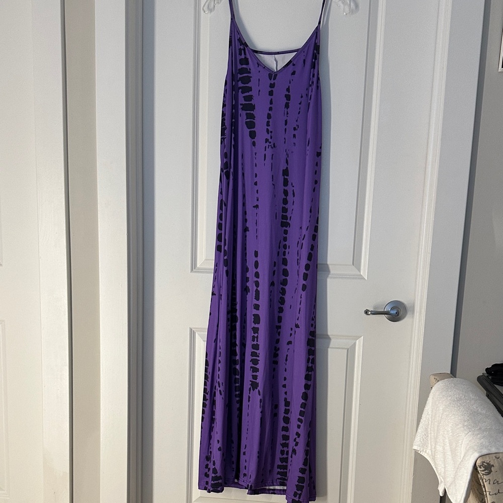 Elegant Purple and Black Maxi Dress